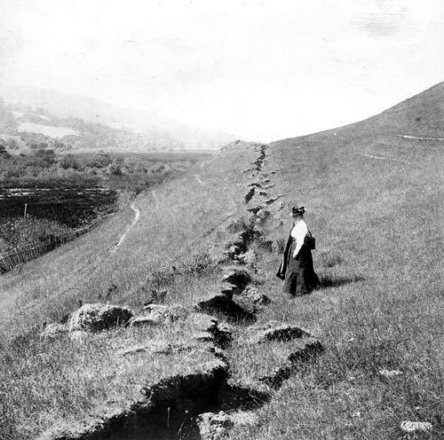 Photo:  Crack in the ground, Great San Francisco earthquake of 1906